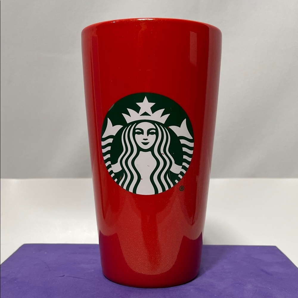 Starbucks 12 oz Limited Edition Siren Glitter Red Hot Beverage Ceramic Tumbler